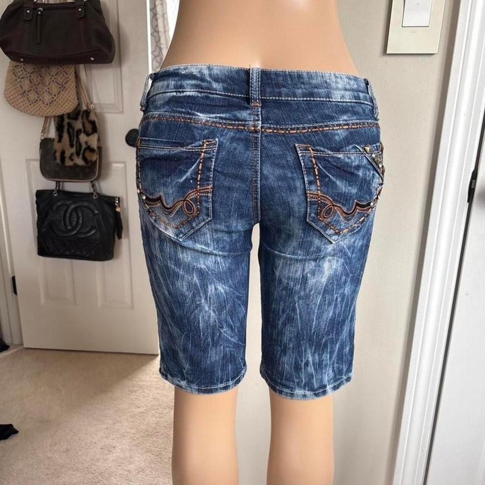 Y2K‎ 2000s Embroidered back Pocket southpole Bermuda Denim Shorts